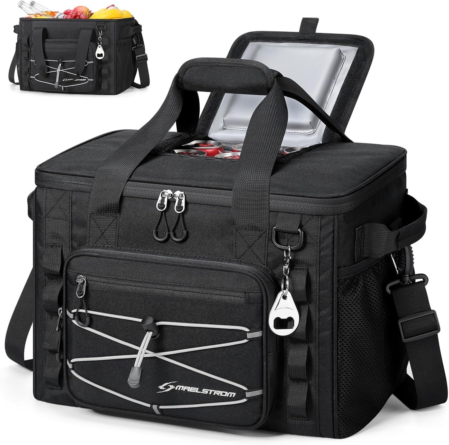 Maelstrom Soft Sided Cooler Bag, 30/40 Can Collapsible Insulated Ice Chest, Large Leakproof Camping & Travel Cooler for Kayaking & Beach