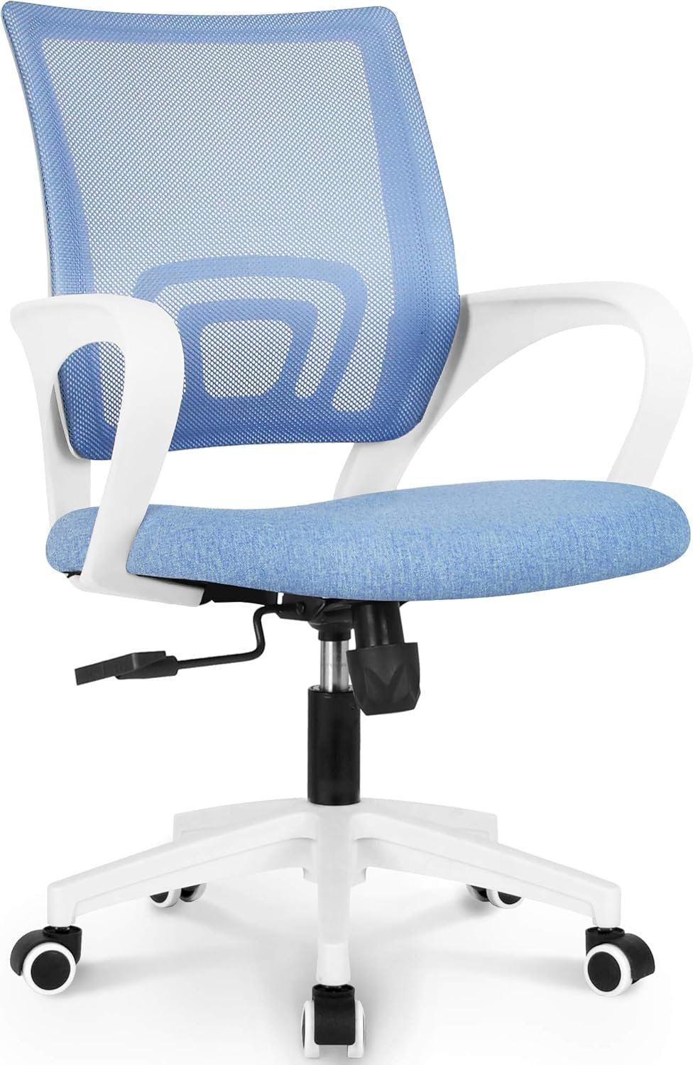 NEO CHAIR Office Chair Computer Desk Chair Gaming Ergonomic Mid Back Cushion Lumbar Support with Comfy Mesh Adjustable Swivel Rolling Home (Sky Blue)