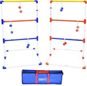GoSports Premium Ladder Toss Outdoor Game Set with 6 Bolo Balls, Travel Carrying Case and Score Trackers – Choose Between Standard and Giant Size Sets