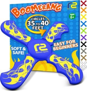 Fun Boomerang – Kids Outdoor Flying Disc Game – Soft & Easy to Use – Birthday Gifts for Boys & Girls All Ages – Best Boy Gifts for 6 7 8 9 10 Year Old Boys + 2025 Top Toys for Age 8-12 Boy Gift Ideas