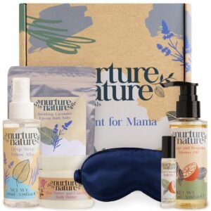 Nurture by Nature’s A MOMENT FOR MAMA Gift Set, Mothers Day Gifts, 6-Piece Relaxation Kit for Moms, Spa Gift Baskets for Women, Mom Spa Gift Set, Bath Set, Gift Sets for Her, Spa Kit for Women