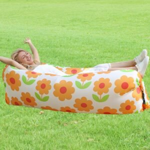 Quick Inflatable Lounger Air Sofa Hammock, Outdoor Couch Lightweight Durable Waterproof, No Pump Needed for Beach, Picnic, Festival, Hiking, Travel