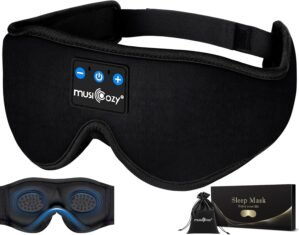 MUSICOZY 3D Bluetooth Sleep Mask with Headphones, Wireless Music Sleep Headband Eye Mask for Side Sleepers, Men, Women, and Mom, Ideal for Sleeping, Travel, Meditation, Cool Tech Gifts