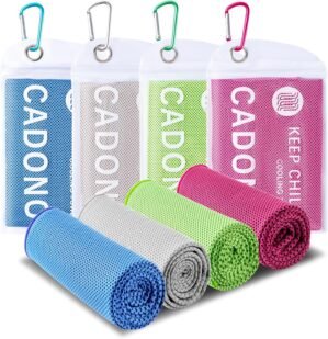 4 Pack Cooling Towel (40″x12″), Soft Breathable Chilly Towel, Ice Towel, Microfiber Towel for Yoga, Sport, Running, Workout,Gym, Camping, Fitness, Workout & More Activities(Multicolor)