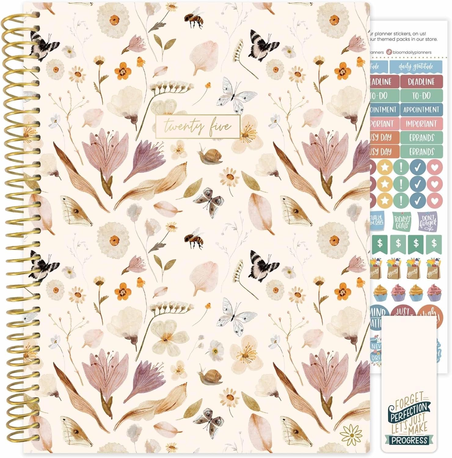 bloom daily planners 2025 (8.5″ x 11″) Calendar Year Day Planner (January 2025 – December 2025) – Weekly/Monthly Dated Agenda Organizer with Stickers & Tabs – Butterfly Garden