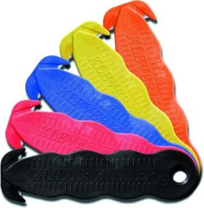 Klever Innovations Cutter Stainless Steel Package Opener, Safety Utility Cutter Assorted Colors 5 pcs, KLEVER – 5/PACK MIX