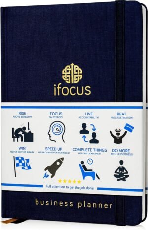 Business Planner Undated for Entrepreneurs! Focus Project Notebook for Productivity! Daily Weekly Self Organizer Planner / Win the Day! Beat Procrastination! Ifocus – A5 work planner