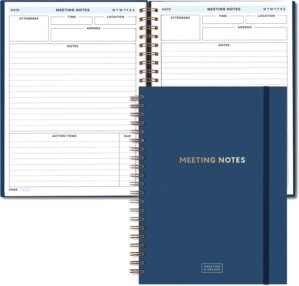 S&O Large Meeting Notebook for Work – Professional Organizer Planner – Corporate and Conference Notes Journal – Project Discussion Notepad – 208 Pages Writing Pads, 8.4”x11.2”