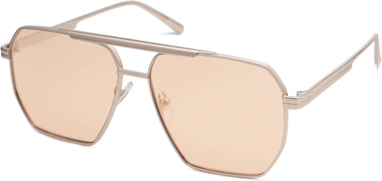 SOJOS Retro Oversized Square Polarized Sunglasses for Women and Men Vintage Shades Classic Large Metal Sun Glasses