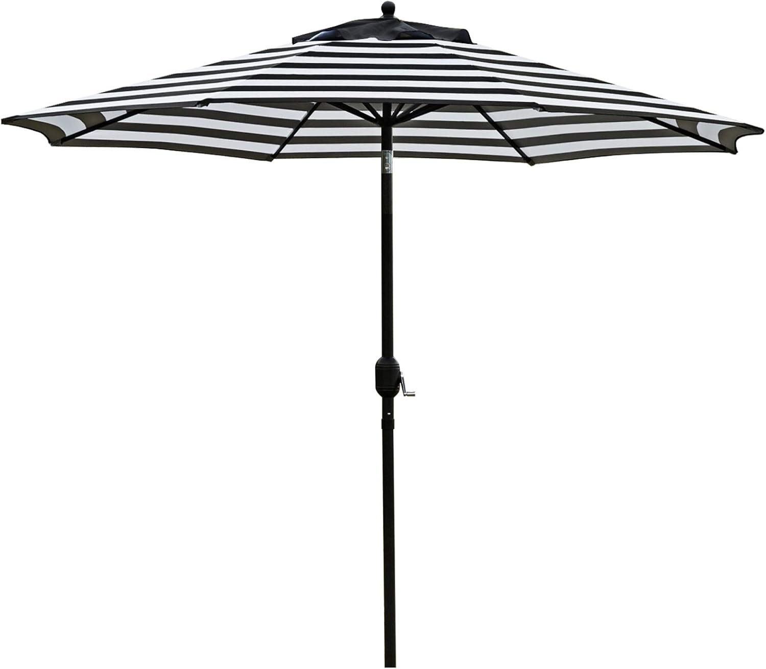 Sunnyglade 9′ Patio Umbrella Outdoor Table Umbrella with 8 Sturdy Ribs (Black and White)