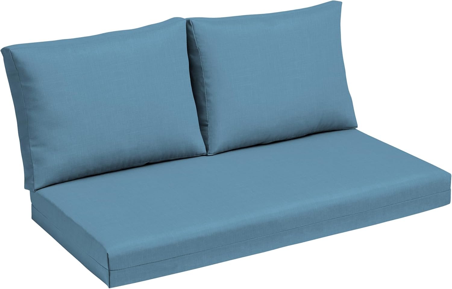Arden Outdoor Loveseat Cushion Set, 48 x 24, Water Repellent, Fade Resistant, Cushion Set for Couch, Bench, and Swing 48 x 24, French Blue Texture