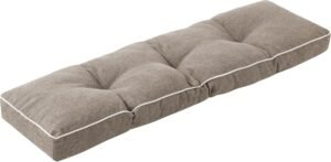 Bench Cushions for Outdoor Furniture, 42 x 16 Inch Outdoor Bench Cushion, Patio Bench Cushion with Durable Ties, Long Patio Seat Cushions for Garden, Indoor, Kitchen&Dining, Khaki