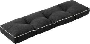 Bench Cushions for Outdoor Furniture, 42 x 16 Inch Outdoor Bench Cushion, Patio Bench Cushion with Durable Ties, Long Patio Seat Cushions for Garden, Indoor, Kitchen&Dining, Black