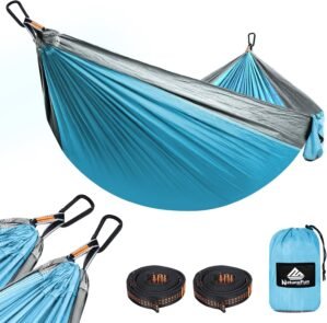 Ultra-Light Travel Camping Hammock | 300kg Load Capacity,(275 x 140 cm) Breathable,Quick-Drying Parachute Nylon | 2 x Premium Carabiners,2 x Nylon Slings Included | Outdoor Indoor Garden