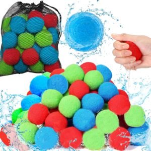 Reusable Water Balls 12pcs Reusable Water Balloons Outdoor Toys for Kids, Beach Pool Games for Kids Ages 3-5 4-8-12 Year Old Boys Girls Teens Adults Family Yard Party Water Fight Supplies Summer Gifts