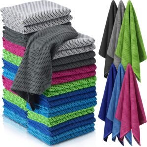 Redbaker 120 Pcs Cooling Towel Bulk for Neck and Face, Cool Cold Quick Dry Chilly Towel, Microfiber Ice Towel for Hot Weather Yoga Sports Golf Running Fitness Workout
