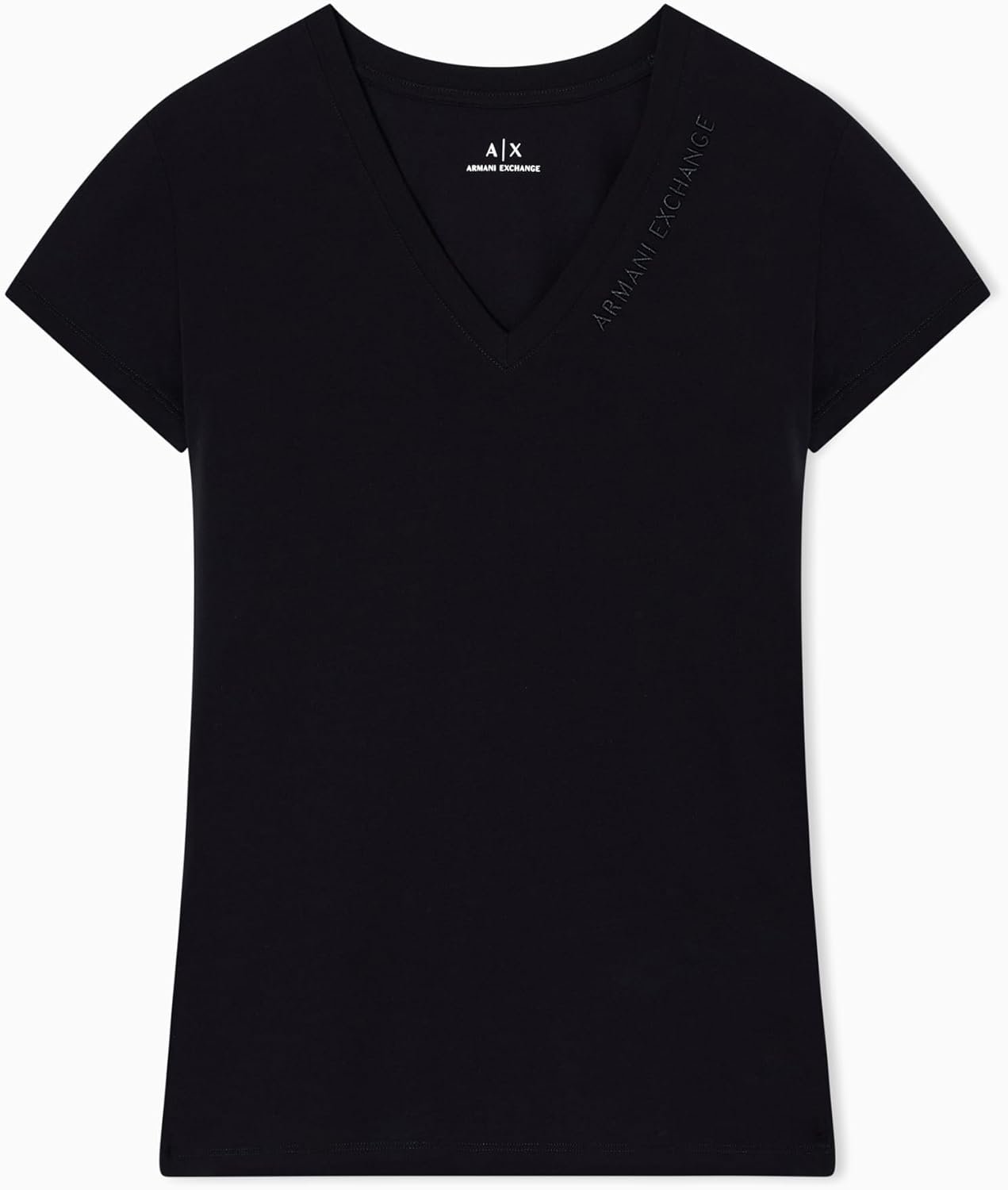 Armani Exchange Womens V Neck Logo Tee