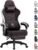 GTPLAYER Gaming Chair with Footrest Fabric Office Chair with Pocket Spring Cushion and Linkage Armrests, High Back Ergonomic Computer Chair with Lumbar Support Task Chair Brown