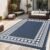 RURALITY Outdoor Rugs 5×8 Waterproof for Patios Clearance,Plastic Straw Mats for Backyard,Porch,Deck,Balcony,Black and Beige