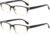 Kerecsen Computer Glasses 2 Pair UV Protection, Anti Blue Rays, Anti Glare and Scratch Resistant Computer Reading Glasses (Clear, 0.00, multiplier_x)