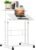 Athena Collection Height Adjustable Rolling Desk Mobile Portable Laptop Stand Cart Small Sit Standing Desk Computer Table Workstation for Home Office, White