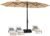 15ft Patio Umbrella with Base Included, Rectangle Oversized Double Sided Pool Umbrellas, Large Table Umbrella Outdoor for Market, Deck, Garden (Beige)