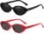 Retro Oval Sunglasses for Women Men Fashion Small Oval Sunglasses 90s Vintage Shades