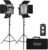 GVM 2 Pack LED Video Lighting Kits with APP Control, Bi-Color Variable 2300K~6800K with Digital Display Brightness of 10~100% for Video Photography, CRI97+ TLCI97 Led Video Light Panel +Barndoor
