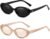 Retro Oval Sunglasses for Women Men Fashion Small Oval Sunglasses 90s Vintage Shades