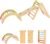 Beright 4 in 1 Pikler Triangle Gym, Montessori Foldable Climber with Ramp, Indoor Climbing Toys for Kids, Climbing Triangle for Toddlers Arch Climber, Rocker, Learning Waldorf Children Toy, Rainbow