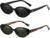 Retro Oval Sunglasses for Women Men Fashion Small Oval Sunglasses 90s Vintage Shades