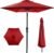 Best Choice Products 10ft Outdoor Steel Polyester Market Patio Umbrella w/Crank, Easy Push Button, Tilt, Table Compatible – Red