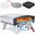 MELLCOM 20″ Outdoor Gas Pizza Oven – Pull Out Handle & 360° Automatic Rotating Pizza Stone, Including Pizza Peel, Carry Bag, Portable Stainless Steel Propane Pizza Oven for Grill, Backyard and Camping
