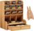 Marbrasse Wooden Desk Organizer, Multi-Functional DIY Pen Holder, Organizer for desk, Desktop Stationary, Easy Assembly, Home Office Art Supplies Storage with Drawer (B11-Cherry Color)