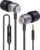 LUDOS Clamor Wired Earbuds in-Ear Headphones, 5 Years Warranty, Earphones with Microphone, Noise Isolating Ear Buds, Memory Foam for iPhone, Samsung, School Students, Kids, Women, Small Ears – Grey