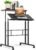 Athena Collection Height Adjustable Rolling Desk Mobile Portable Laptop Stand Cart Small Sit Standing Desk Computer Table Workstation for Home Office, Black