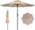 9 FT Patio Umbrella for Outdoor, Outdoor Umbrella with Push Button Tilt and Crank, Outdoor Patio Umbrellas with 8 Sturdy Ribs for Market, Garden, Deck, Backyard, Pool (Beige)
