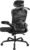 Marsail Ergonomic Office Chair: Gaming Chair with 3D Lumbar Support, 3D Headrest, Flip-up Armrests, Swivel Task Chair with 90-120° Tilt Lock, Thick Cushion (Ink Black)