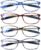 DOOViC Computer Reading Glasses 4 Pack Blue Light Blocking Glasses Anti Eyestrain Flexible Lightweight Readers for Women Men