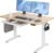 Claiks Standing Desk with Drawers, 48×24 Inch Stand Up Electric Adjustable Height Sit Stand Desk for Computer Workstation, Natural