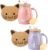 BigNoseDeer 2Pcs Kawaii Cat Mug Cute Tea Cup with Infuser Ceramic Coffee Mugs Cute Cool Preppy Stuff Gifts for Women Cat Gifts for Cat lovers13oz…