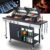 Gas and Charcoal Grill Combo, 3 Burner Gas Grill with Side Burner & Enameled Cast Iron Cooking Grids, 37230 Btu Stainless Steel Burner Barbecue Grills for Patio, Camping, 504 SQIN Cook Area