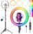 Weilisi 10″ Ring Light with Stand 72” Tall & Phone Holder,38 Color Modes Selfie Light with Tripod Stand,Stepless Dimmable/Speed LED Ring Light for iPhone & Android,YouTube, Makeup,TIK Tok