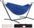 Lazy Daze Hammocks Double Hammock with 9ft Space-Saving Steel Stand Includes Portable Carrying Case, 450 Pounds Capacity (Dark Blue)