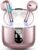 Wireless Earbuds, Bluetooth Headphones 5.4 with ENC Noise Cancelling Mic, 40H Bluetooth Ear buds Stereo Bass with LED Display Charging Case, IP7 Waterproof Wireless Earphones for Android/iOS, Rosegold