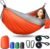 Camping Hammock Lightweight, Portable Hammocks Parachute Hammock with Two Tree Straps, Single or Double Travel Swing Nylon Camp Hammocks, Outdoor Essentials for Beach Backpacking Hiking, Orange