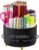 Marbrasse Desk Organizer – 360-Degree Rotating Pen Holder with 5 Compartments, Art Supply Storage Box Caddy for Office and Home (Black)