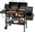 2-Burner Gas and Charcoal Combo Grill with Offset Smoker & Side Burner, 34,000 BTU Dual Fuel Grill, 1020 Sq. In. Cooking Area, Ideal for Outdoor Cooking, Black, ZH3005Y-SC