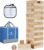 Giant Tumble Tower, 56 PCS Wooden Stacking Game (Stack to 3.5FT) – Pine Stack Timber Board Play with Carrying Bag-Classic Indoor/Outdoor Games for Adults Family