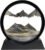 Moving Sand Art Picture – Sand Art Liquid Motion 3D Deep Sea Sandscape, Round Glass Frame Display Flowing Sand Relaxing Toy for Desktop Home Office Work Ocean Decor(Black, 7″)